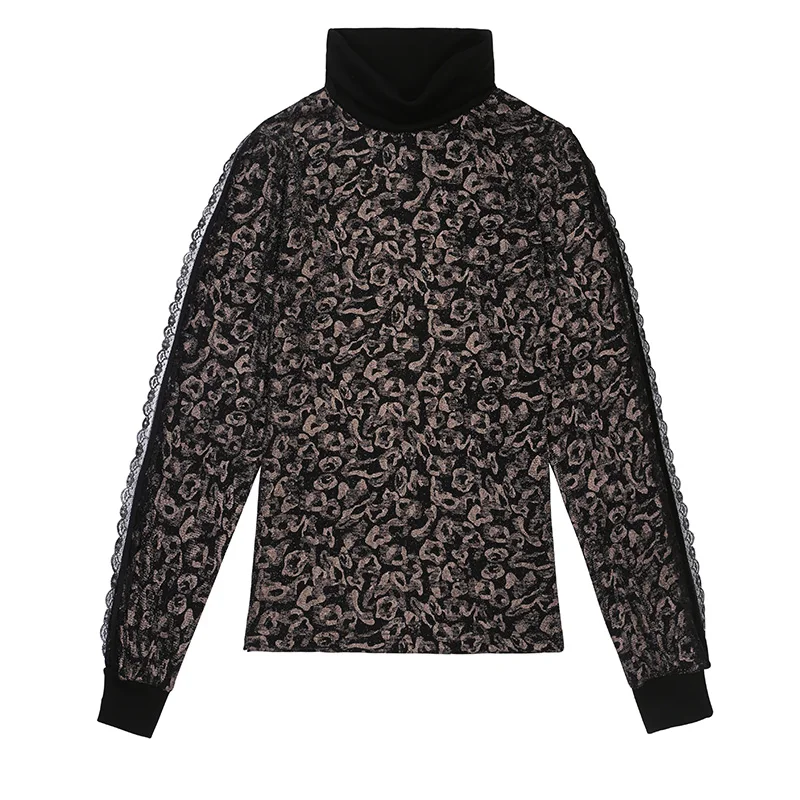 Womens Tops and Blouses Long Sleeve Fashion Print Lace Blouse Women Shirts Turtleneck Slim Korean Plus Size Casual Blusas Mujer
Womens Tops and Blouses Long Sleeve Fashion Print Lace Blouse Women Shirts Turtleneck Slim Korean Plus Size Casual Blusas Mujer