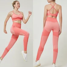 Женский комплект для йоги спортивные костюмы одежда бега