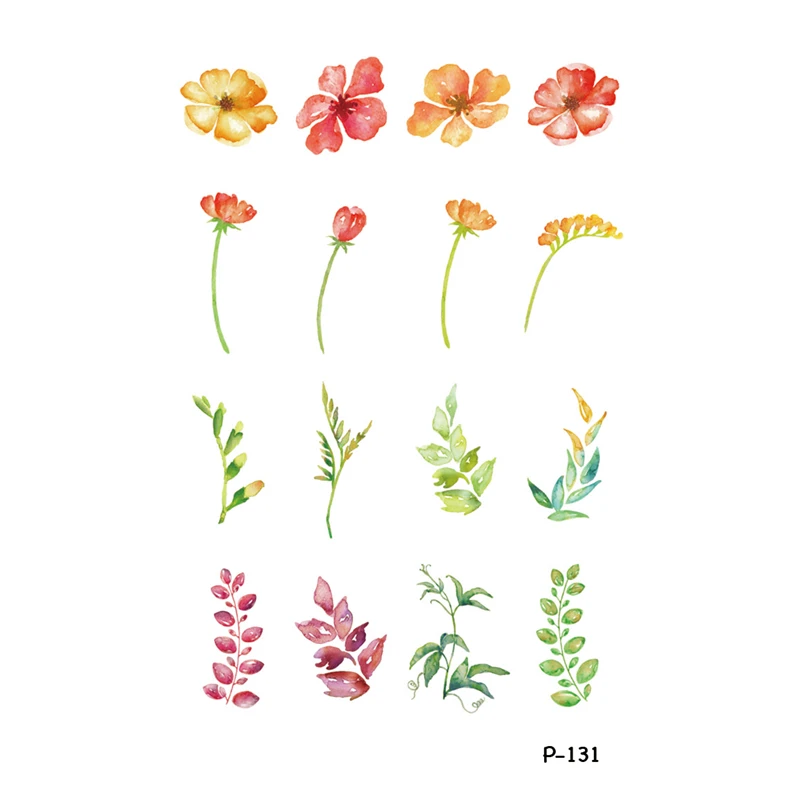 Wyuen New Design Colorful Flowers Fake Tattoo Waterproof Temporary Hand Tatoo Stickers For Women Men Body Art Tattoos P-131
Wyuen New Design Colorful Flowers Fake Tattoo Waterproof Temporary Hand Tatoo Stickers For Women Men Body Art Tattoos P-131