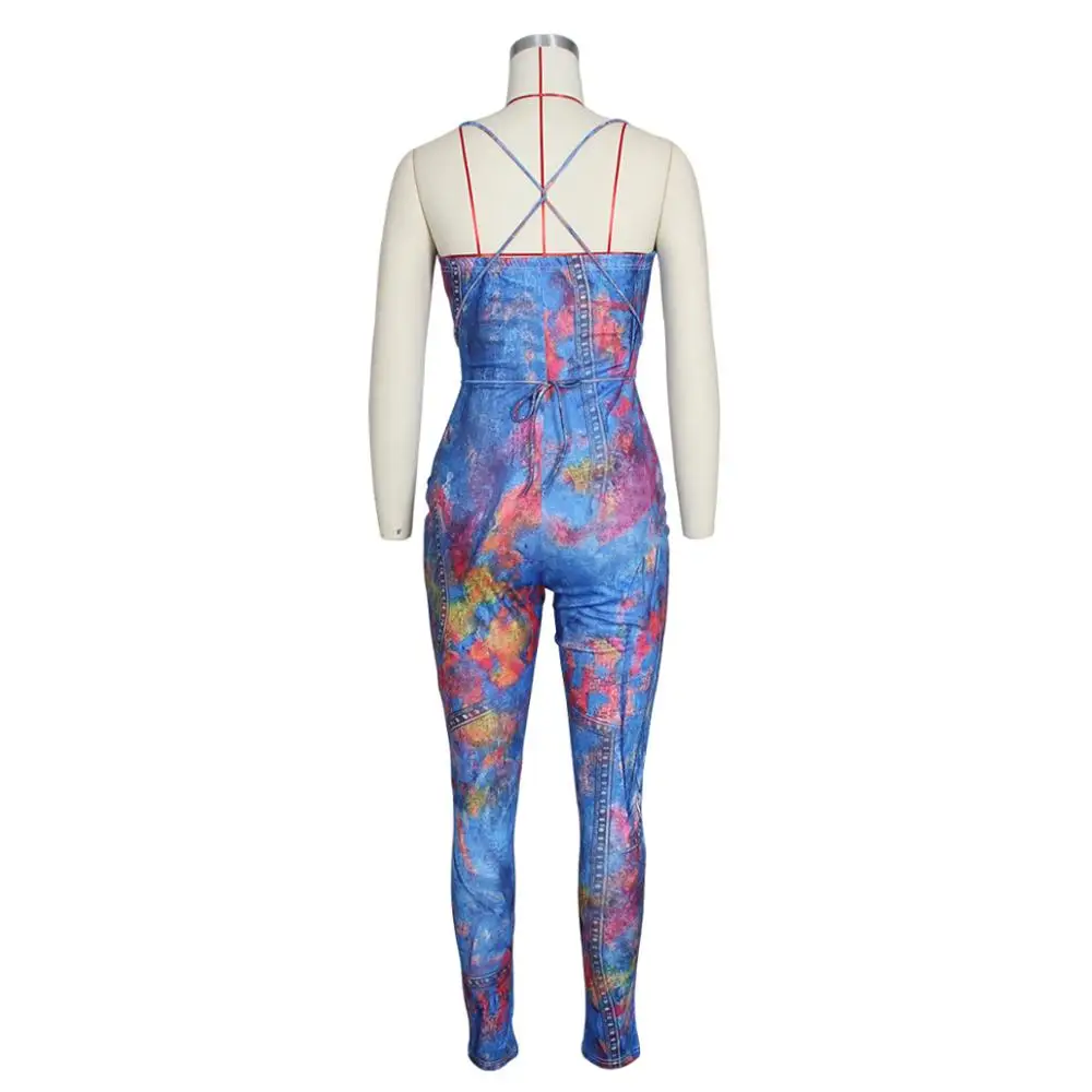 Wholesale colorful printing sexy jumpsuit women summer 2020 new arrival high waist bodycon club party night rompers long pants 
Wholesale colorful printing sexy jumpsuit women summer 2020 new arrival high waist bodycon club party night rompers long pants