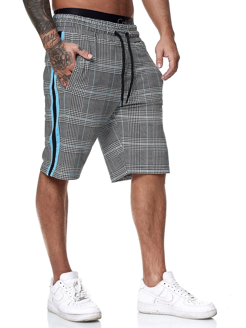 2020 Summer Men Classic Plaid Summer Beach Shorts, Side Stripe Elastic Waist Short Pants with Pockets Male Fashion Casual Shorts
2020 Summer Men Classic Plaid Summer Beach Shorts, Side Stripe Elastic Waist Short Pants with Pockets Male Fashion Casual Shorts