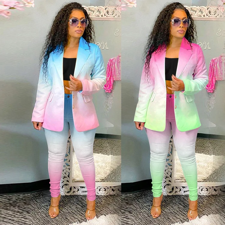 Office Ladies women's pantsuit gradient Business Classic single- breasted Buttons Blazer Pants Set Two Piece Suits Work Suits
Office Ladies women's pantsuit gradient Business Classic single- breasted Buttons Blazer Pants Set Two Piece Suits Work Suits