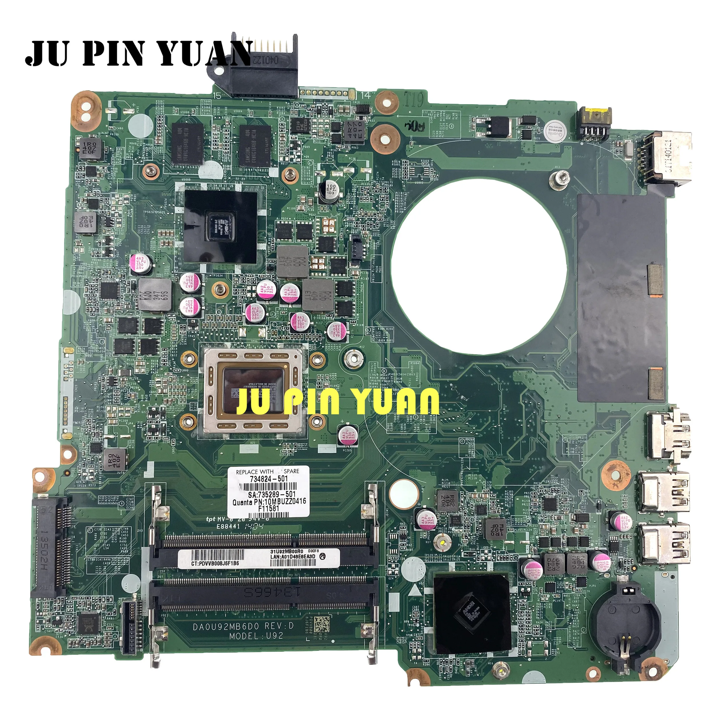 Материнская плата для ноутбука HP Pavilion 15 N серии 15Z N100 734824 501 001 DA0U92MB6D0 8670M/2G A76M A10