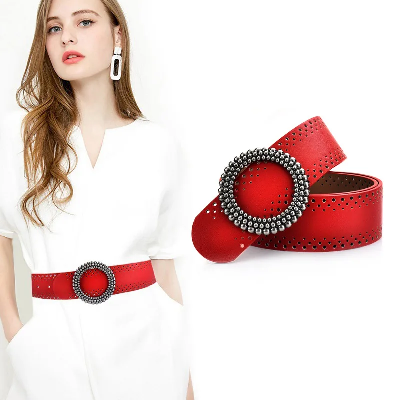 Genuine Leather Women's Belt Hollow Wide Belts For Women Female Round Pin Buckle Strap Fancy Vintage for Jeans Dropshipping
Genuine Leather Women's Belt Hollow Wide Belts For Women Female Round Pin Buckle Strap Fancy Vintage for Jeans Dropshipping