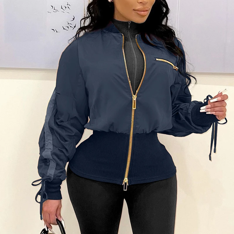 2022 New Women Spandex Drawstring Corset Jacket Female Stand Collar Full Sleeve Zipper Outwear Spring Autumn Slim Casual Coat
2022 New Women Spandex Drawstring Corset Jacket Female Stand Collar Full Sleeve Zipper Outwear Spring Autumn Slim Casual Coat