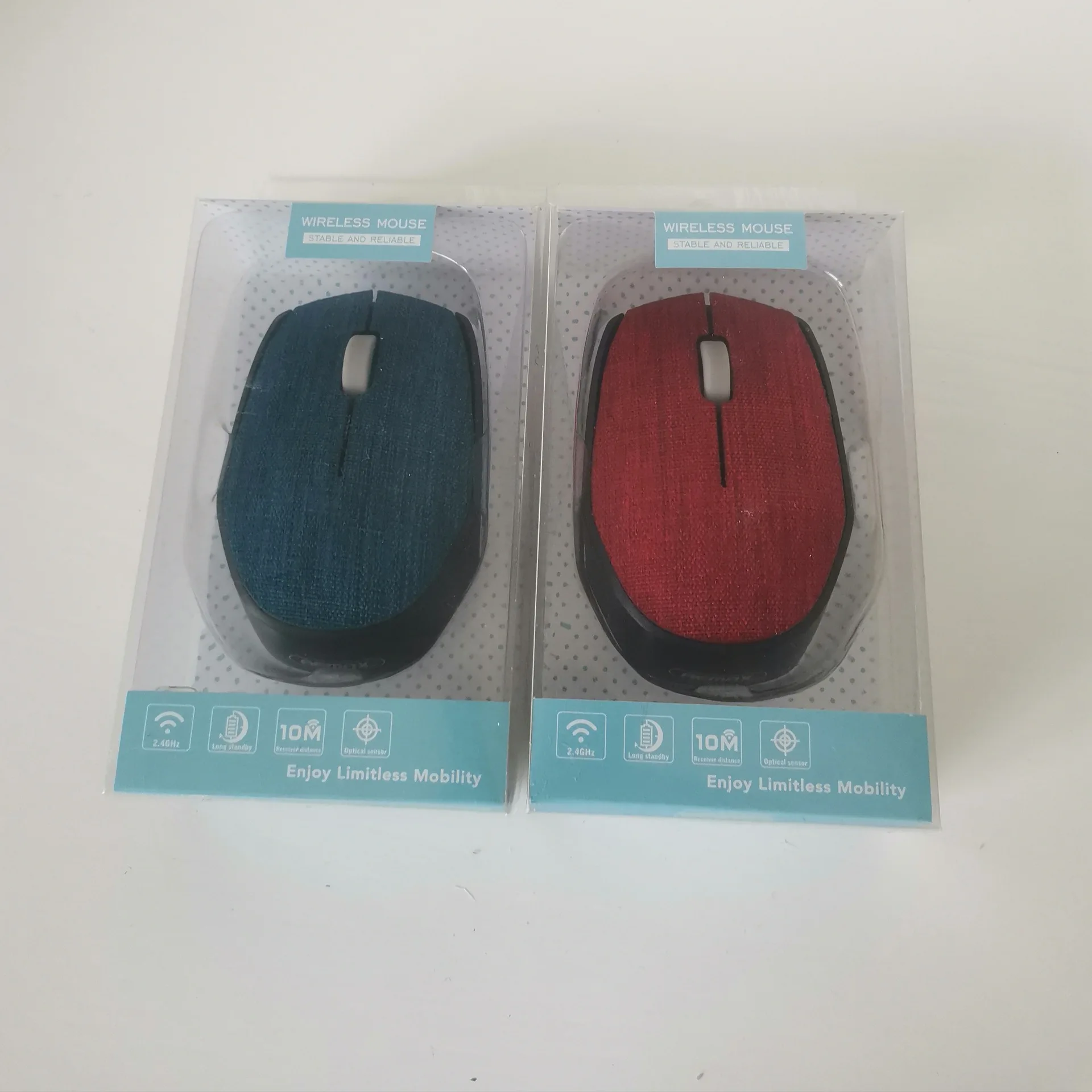 AEMAX Wireless Mouse Linen Fabric Mouse Gift Office Mute Game Linen Fabric Mouse for Office Gaming and Working