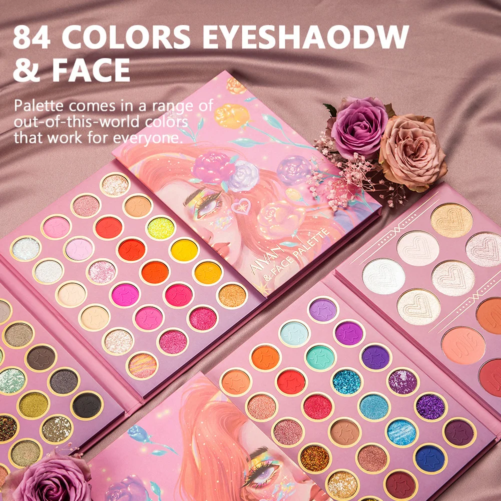 84 Colors Eyeshadow Palette All in One Matte Glitter Pearl Makeup Palette Waterproof Long Lasting for Eyeshadow Blush Highlight
84 Colors Eyeshadow Palette All in One Matte Glitter Pearl Makeup Palette Waterproof Long Lasting for Eyeshadow Blush Highlight