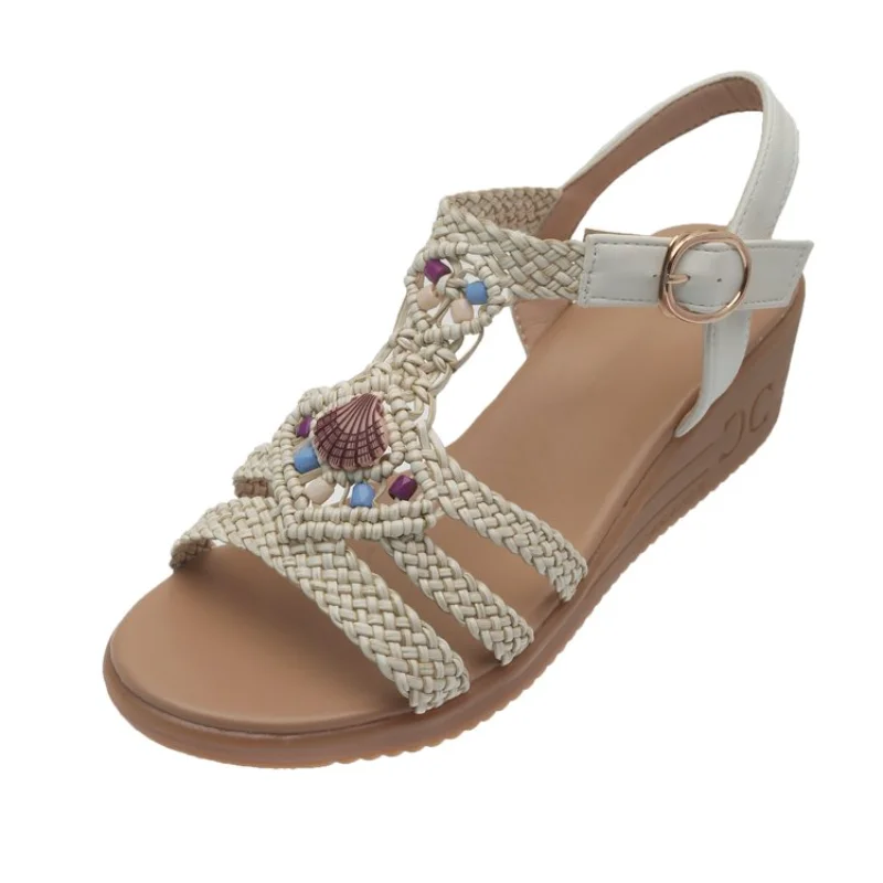 Sandals for Women Summer New Fashion Women's Sandals 2021 Beaded Wedge Heel Women's Shoes Open Toe Sandals Zapatillas Mujer
Sandals for Women Summer New Fashion Women's Sandals 2021 Beaded Wedge Heel Women's Shoes Open Toe Sandals Zapatillas Mujer