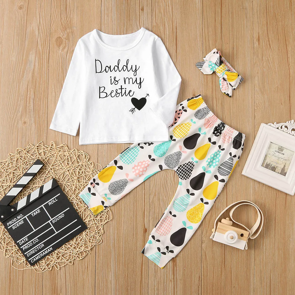 TELOTUNY Children's clothing Newborn Baby Girl Fashion Long Sleeve Letter Printed T-Shirt Tops+Flower Pants+Headband Outfit Jul3
TELOTUNY Children's clothing Newborn Baby Girl Fashion Long Sleeve Letter Printed T-Shirt Tops+Flower Pants+Headband Outfit Jul3
