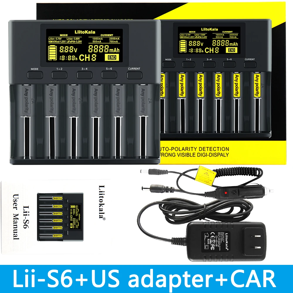 Hot Liitokala lii-S6 lii-S2 lii-S4 Lii-S1 Double slot 18650 Battery Charger 1.2V 3.7V 3.2V AA/AAA 26650 21700 NiMH l
Hot Liitokala lii-S6 lii-S2 lii-S4 Lii-S1 Double slot 18650 Battery Charger 1.2V 3.7V 3.2V AA/AAA 26650 21700 NiMH l