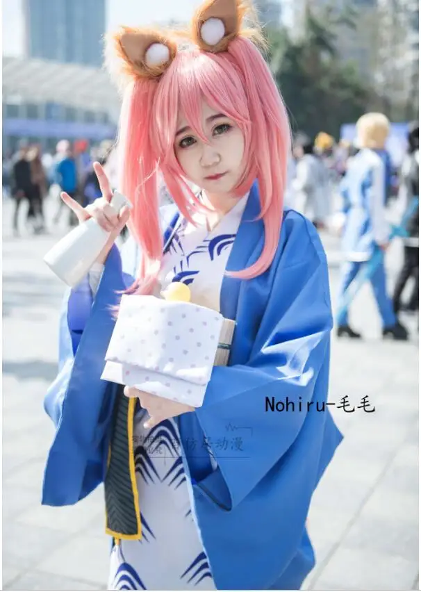Fate/EXTRA Fate Grand Order Tamamo no Mae 3rd Kimono bathrobe Cosplay Costume Halloween Christmas New years carnival party