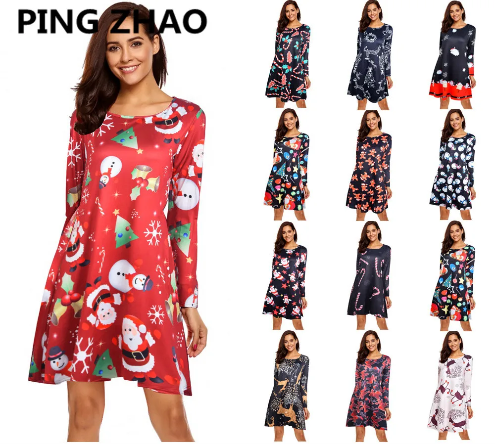 PING ZHAO Christmas Dress Women Long Sleeve O-Neck Print Winter New Year Party Midi Dresses Fashion Femme Vestidos
PING ZHAO Christmas Dress Women Long Sleeve O-Neck Print Winter New Year Party Midi Dresses Fashion Femme Vestidos