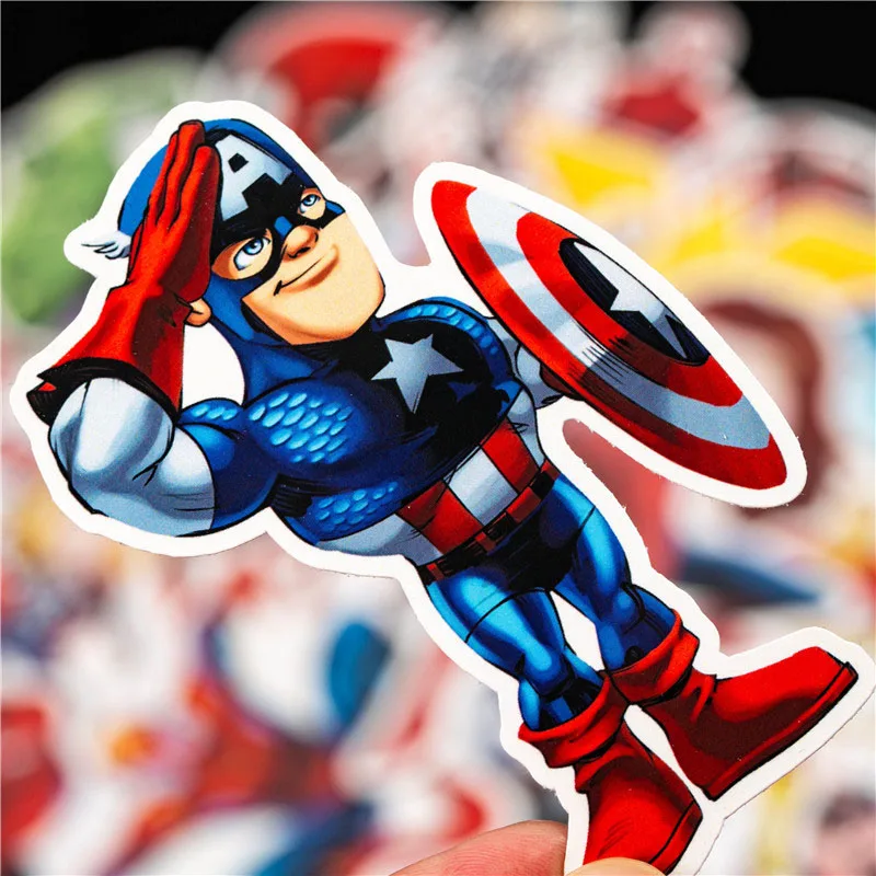 10/30/50Pcs Disney Avengers Stickers Cool Marvel Iron Man Spiderman Waterproof Laptop Guitar Travel Luggage Sticker Kid Girl Toy | Игрушки и