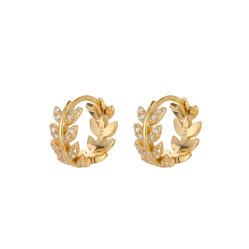 Fengxiaoling Olive Branch With Zircon Hoop Earrings For Women 925 Sterling Silver Leaves Earrings Fine Jewelry Cute Accessories
Fengxiaoling Olive Branch With Zircon Hoop Earrings For Women 925 Sterling Silver Leaves Earrings Fine Jewelry Cute Accessories