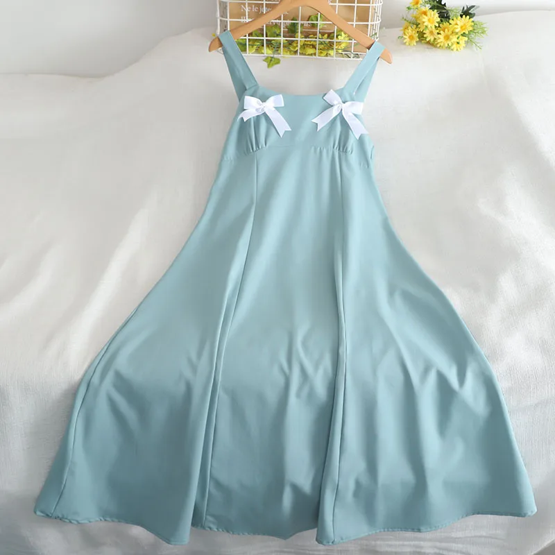 7298 suspender skirt 2021 new secret backless bow French dress design