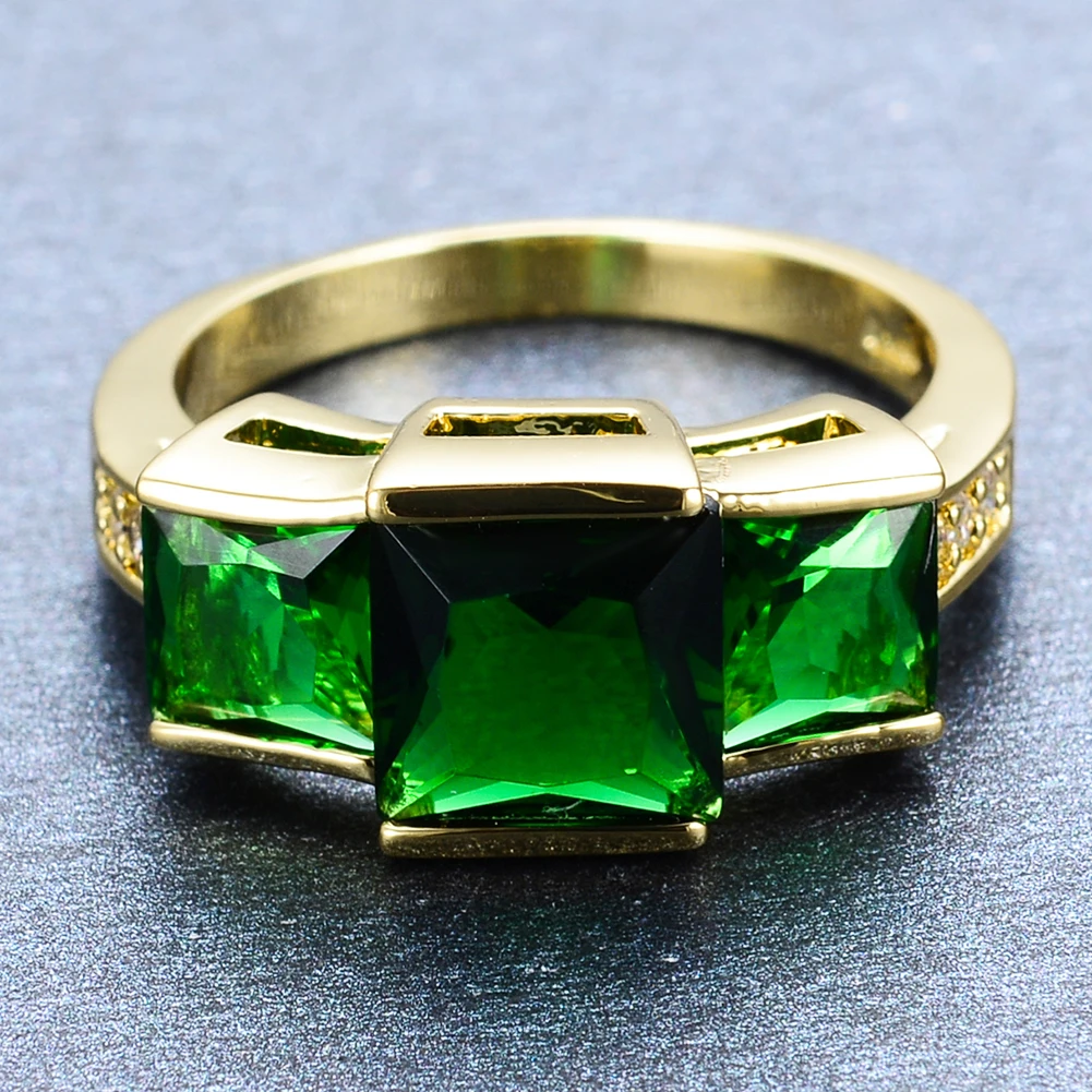 Luxury Female Green Crystal Ring Charm Big Gold Color Wedding Rings For Women Promise Square Zircon Engagement Ring
Luxury Female Green Crystal Ring Charm Big Gold Color Wedding Rings For Women Promise Square Zircon Engagement Ring