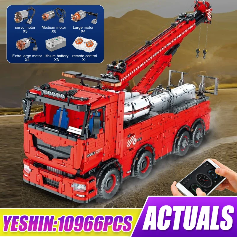MOULD KING 19008 High-Tech RC Car Toys MOC-29848 App Remote Control Tow Truck MKII Crane Set Building Blocks Bricks Kids Gifts
MOULD KING 19008 High-Tech RC Car Toys MOC-29848 App Remote Control Tow Truck MKII Crane Set Building Blocks Bricks Kids Gifts