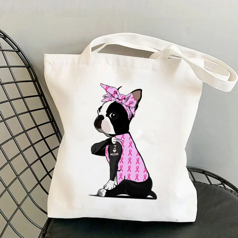 Shopper Pink Bandanas Boston Terrier I LOVE MOM Printed Tote Bag women shopper handbag girl Shoulder shopping Lady Canvas Bag
Shopper Pink Bandanas Boston Terrier I LOVE MOM Printed Tote Bag women shopper handbag girl Shoulder shopping Lady Canvas Bag
