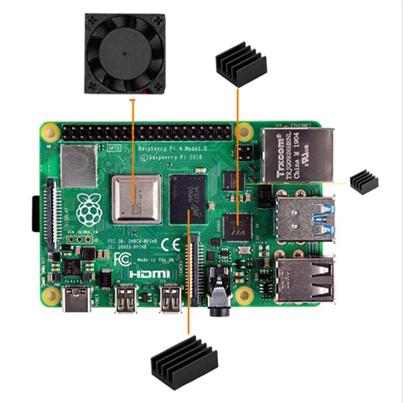1/2 Dual Fan Square Cooling Fan With Heatsink Cooler Kit For Raspberry Pi 4B ( 4 Model B )
1/2 Dual Fan Square Cooling Fan With Heatsink Cooler Kit For Raspberry Pi 4B ( 4 Model B )