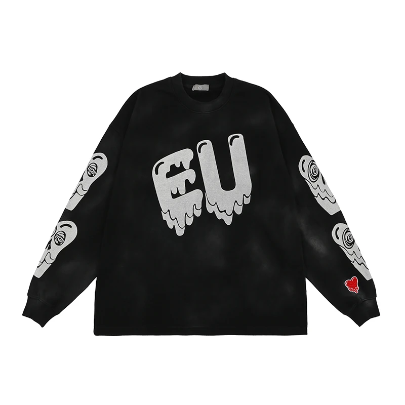 EU Dissolving Heart Embroidery Washed Retro Mens Sweatshirts Cew Neck Oversized High Street Stranger Things Loose Casual Hoodies
EU Dissolving Heart Embroidery Washed Retro Mens Sweatshirts Cew Neck Oversized High Street Stranger Things Loose Casual Hoodies