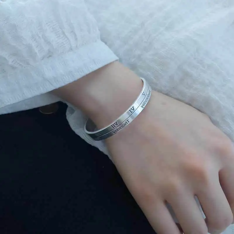 FMILY Minimalist 925 Sterling Silver Personality Roman Numeral Bracelet Retro Wild Hip Hop Punk Jewelry for Girlfriend Gift
FMILY Minimalist 925 Sterling Silver Personality Roman Numeral Bracelet Retro Wild Hip Hop Punk Jewelry for Girlfriend Gift