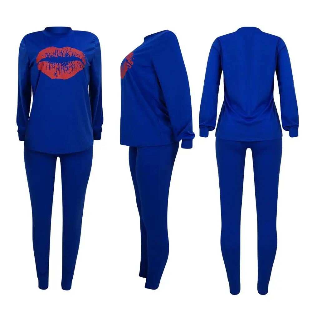 Two Piece Sets Women Sweater lips Print O Neck Top With Long Pants Suits Autumn Full Sleeve Tracksuits Plus Size Casual Outfits
Two Piece Sets Women Sweater lips Print O Neck Top With Long Pants Suits Autumn Full Sleeve Tracksuits Plus Size Casual Outfits
