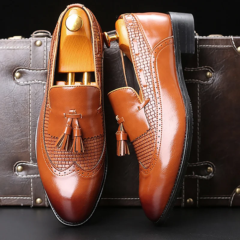 Men's shoes Leather man shoe Slip-on loafers Large size 45-48 Fringe Formal dress Retro Mans footwear Cozy
Men's shoes Leather man shoe Slip-on loafers Large size 45-48 Fringe Formal dress Retro Mans footwear Cozy