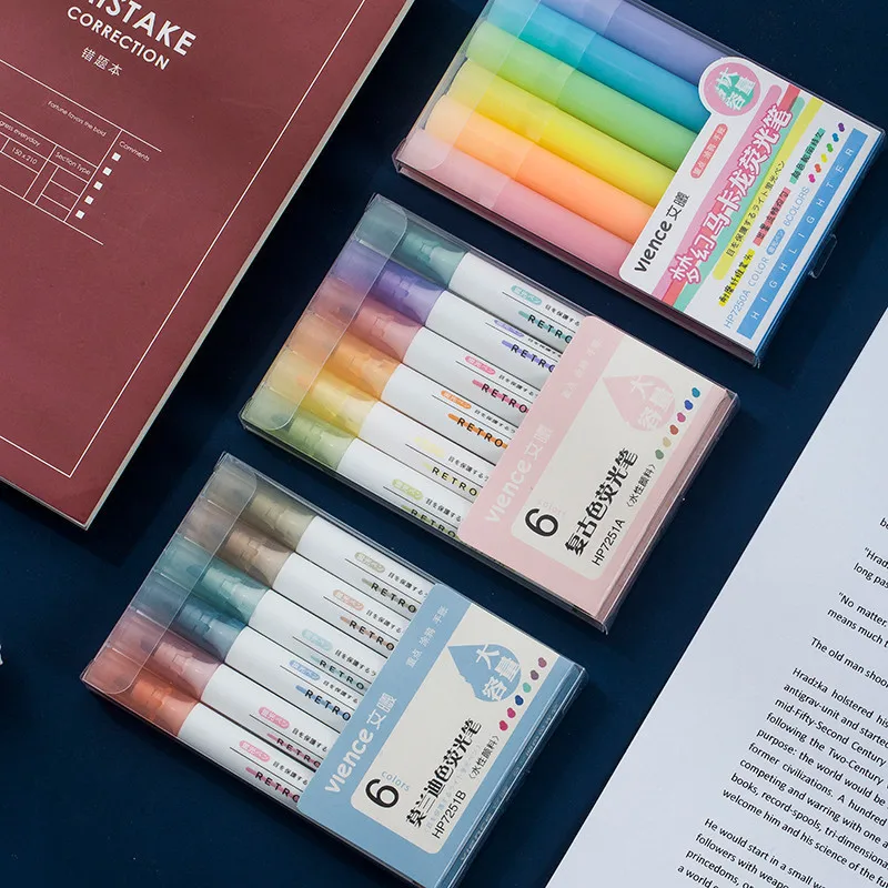 6pcs/set Fluorescent pen Set Morandi 6 Colors School Stationery Suppliers Office Accessories Presented By Kevin&sasa Crafts
6pcs/set Fluorescent pen Set Morandi 6 Colors School Stationery Suppliers Office Accessories Presented By Kevin&sasa Crafts
