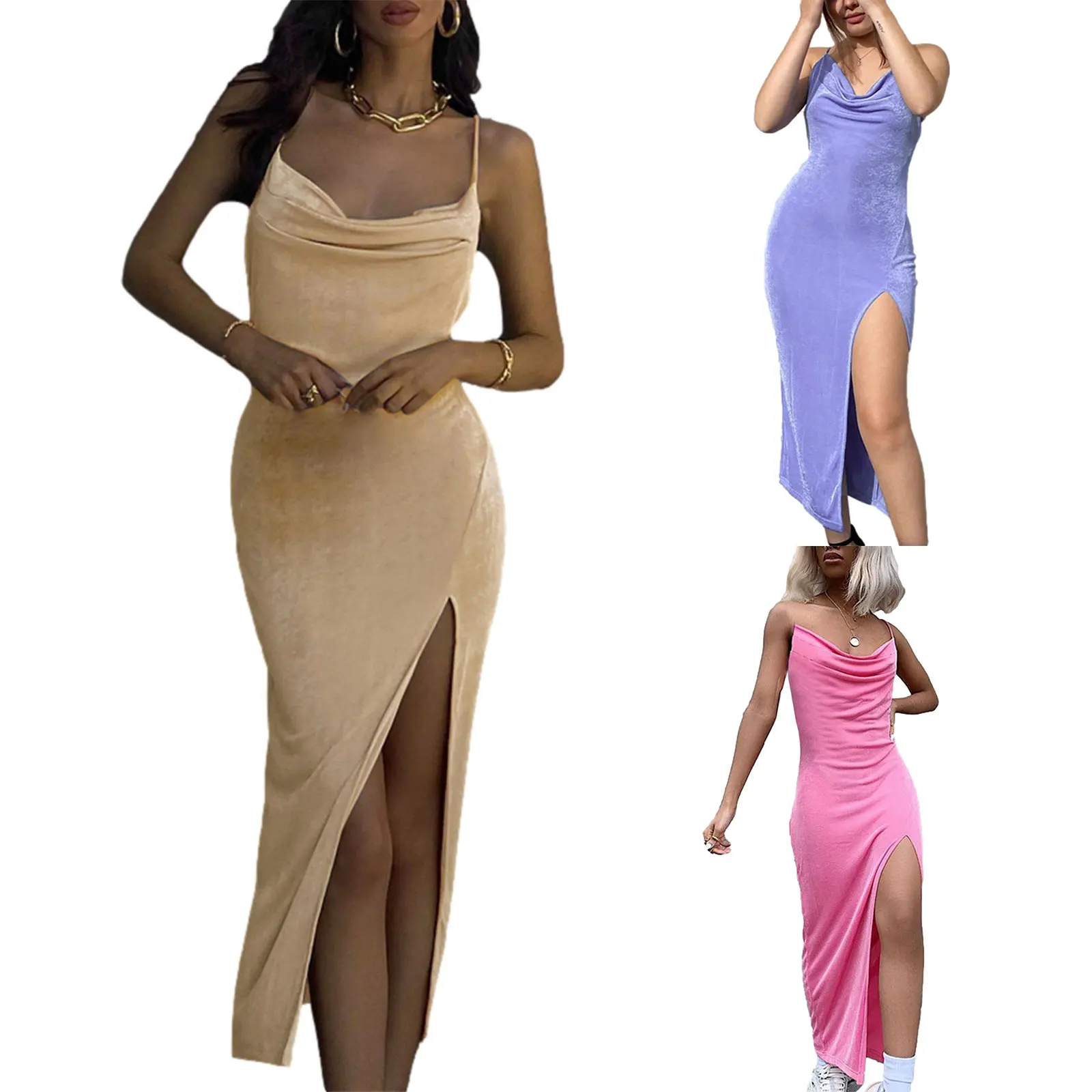 Female Slip Dress Summer Solid Color Sleeveless Spaghetti Strap Package Hip Pink/Purple/Champagne, S/M/L
Female Slip Dress Summer Solid Color Sleeveless Spaghetti Strap Package Hip Pink/Purple/Champagne, S/M/L