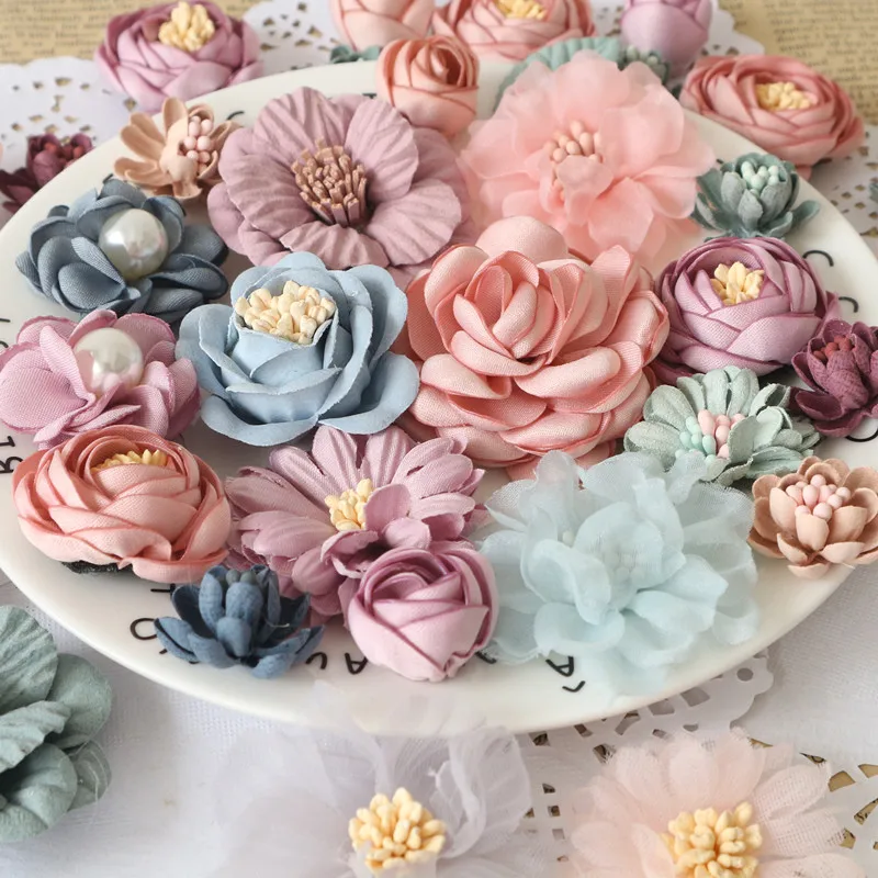15Pcs/lot Mix Fabric Flowers Simulation Flower Head Decoration Flowers For DIY Accessories
15Pcs/lot Mix Fabric Flowers Simulation Flower Head Decoration Flowers For DIY Accessories
