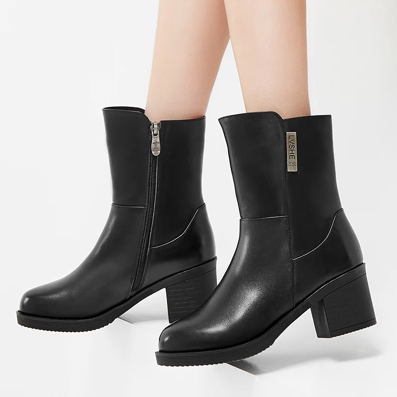 MORAZORA 2021 Genuine leather boots square heels round toe nature wool snow boots winter keep warm ankle boots for woman
MORAZORA 2021 Genuine leather boots square heels round toe nature wool snow boots winter keep warm ankle boots for woman