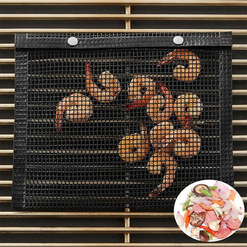 BBQ Grill Mesh Bag Reusable Mesh Grilling Bag PTFE Nonstick BBQ Grill Mat Oven Smoker Baking Mat Grill Accessories
BBQ Grill Mesh Bag Reusable Mesh Grilling Bag PTFE Nonstick BBQ Grill Mat Oven Smoker Baking Mat Grill Accessories