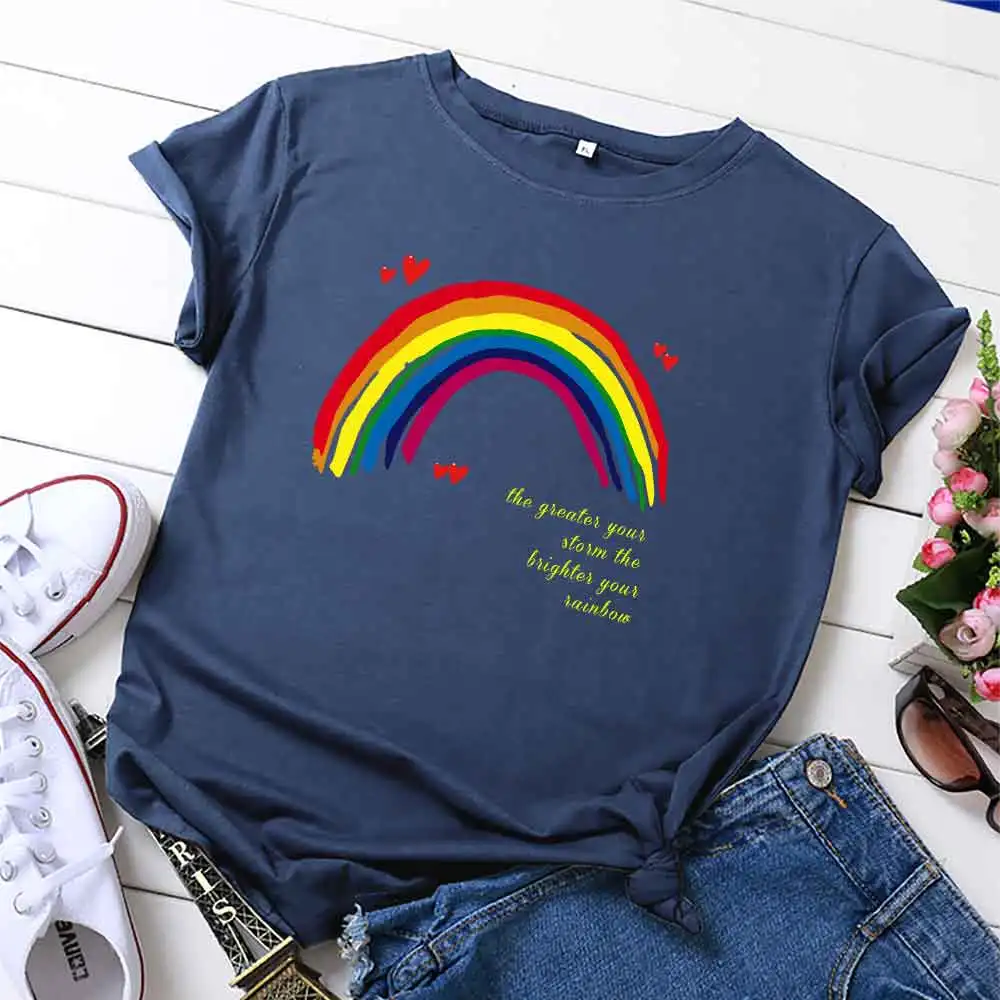 Women's T-shirt XL S-5XL New Rainbow Printed Women's T-shirt 100% Cotton Women's Shirt O-neck Short Sleeve T-shirt Summer Tshirt
Women's T-shirt XL S-5XL New Rainbow Printed Women's T-shirt 100% Cotton Women's Shirt O-neck Short Sleeve T-shirt Summer Tshirt
