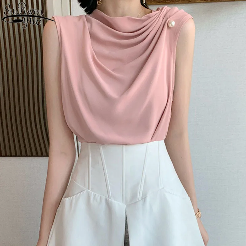 Spring Bottoming Tops Beading Blouse 2021 New Summer Chiffon Blouse Women Sleeveless Shirts Hong Kong Style French Blusas 13036
Spring Bottoming Tops Beading Blouse 2021 New Summer Chiffon Blouse Women Sleeveless Shirts Hong Kong Style French Blusas 13036