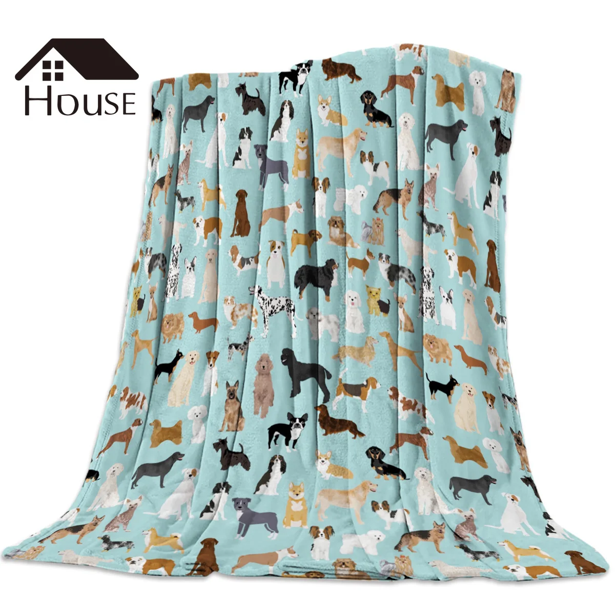 

Ворсовое одеяло с принтом собаки, мягкое удобное бархатное плюшевое одеяло с цветами, теплые простыни для дивана, кровати