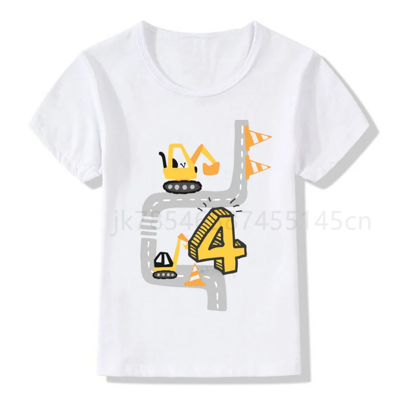 Excavator Forklift Birthday Number Print T-shirt Child Police Car Birthday Boy T-shirt Boy Girl Funny Gift T-shirt Gift Set
Excavator Forklift Birthday Number Print T-shirt Child Police Car Birthday Boy T-shirt Boy Girl Funny Gift T-shirt Gift Set