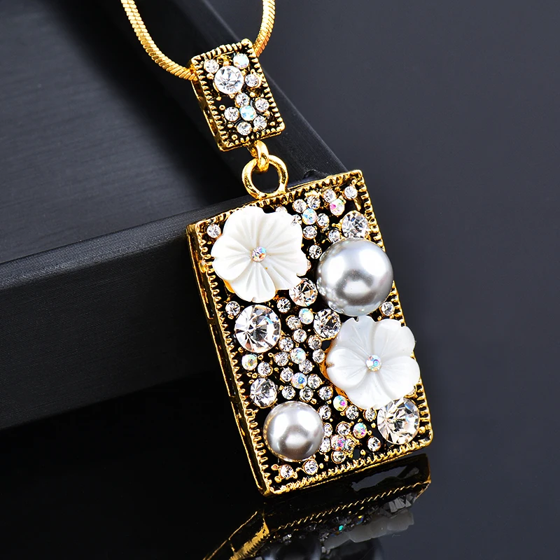 KIOOZOL Vintage Double Rectangle Pendant Inlaid White Flowers Grey Pearls Full Paved CZ Black Gun Plated Long Necklace ZD1 XS2
KIOOZOL Vintage Double Rectangle Pendant Inlaid White Flowers Grey Pearls Full Paved CZ Black Gun Plated Long Necklace ZD1 XS2