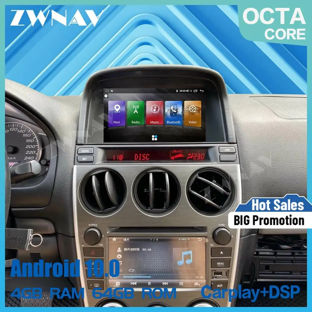 DSP Carplay 4GB+64GB Android 10.0 Car Multimedia Player For Mazda 6 GPS Navigation Radio Audio stereo DVD Player IPS head unit
DSP Carplay 4GB+64GB Android 10.0 Car Multimedia Player For Mazda 6 GPS Navigation Radio Audio stereo DVD Player IPS head unit