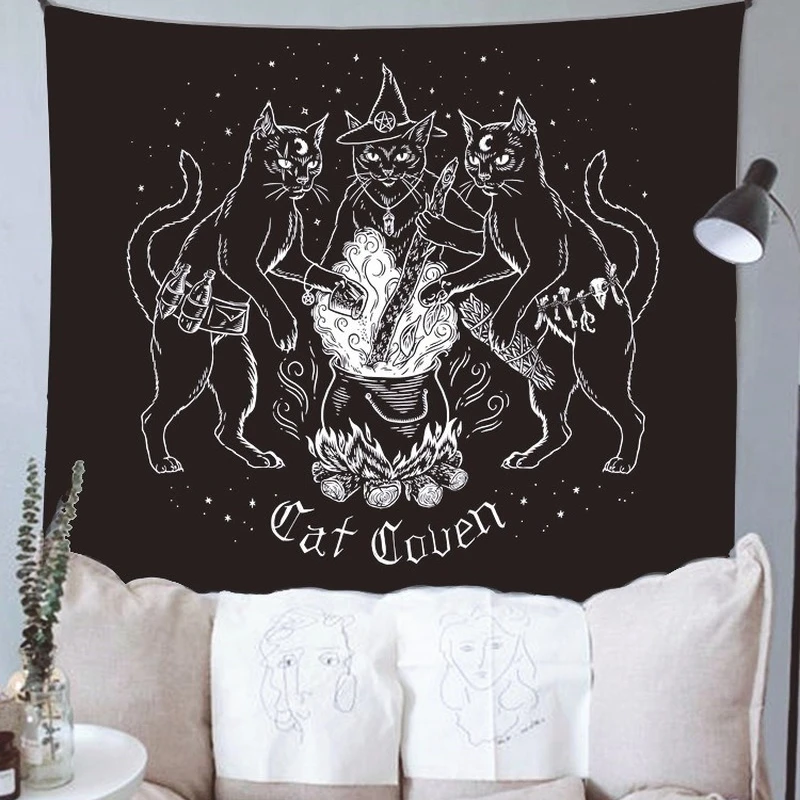 Cat Witchcraft Tapestry Wall Hanging Tapestries Mysterious Divination Baphomet Occult Home Wall Black Cool Decor Cat Coven
Cat Witchcraft Tapestry Wall Hanging Tapestries Mysterious Divination Baphomet Occult Home Wall Black Cool Decor Cat Coven