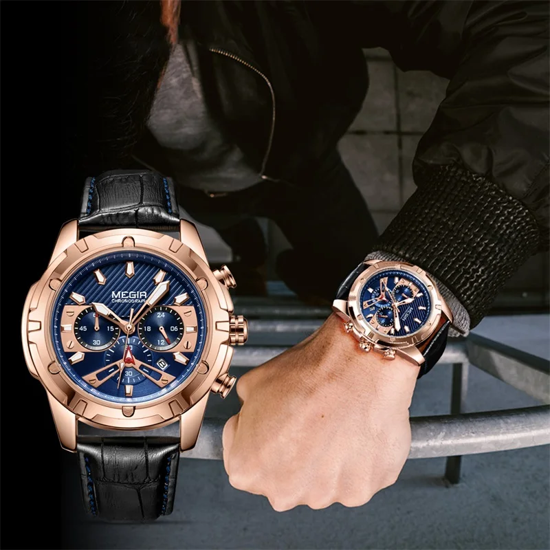 MEGIR Watches Mens 2021 Casual Leather Quartz Men's Watch Top Brand Luxury Business Clock Male Sport Waterproof Date Chronograph
MEGIR Watches Mens 2021 Casual Leather Quartz Men's Watch Top Brand Luxury Business Clock Male Sport Waterproof Date Chronograph