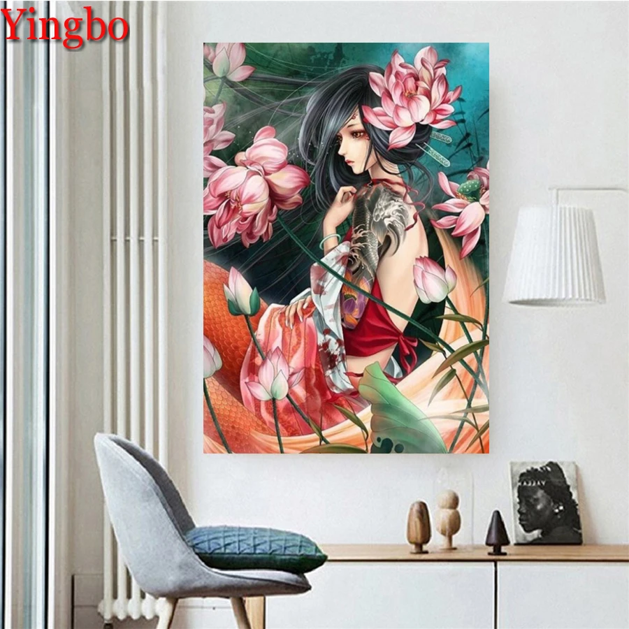 New square round Drill Japanese geisha Diy Diamond Painting Tattooed woman Diamond Mosaic Embroidery lotus female Bedroom Decor
New square round Drill Japanese geisha Diy Diamond Painting Tattooed woman Diamond Mosaic Embroidery lotus female Bedroom Decor