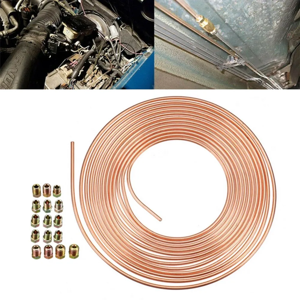 Copper Nickel Brake Line Tubing Kit 25ft 7.62m 3/16\" Coil Rolls Fittings Spring Roll Brake Line Tubing+16 Pieces Nut
Copper Nickel Brake Line Tubing Kit 25ft 7.62m 3/16\" Coil Rolls Fittings Spring Roll Brake Line Tubing+16 Pieces Nut