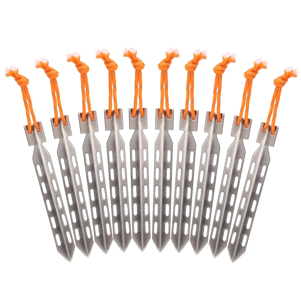 6pcs/10pcs V Shape Titanium Tent Pegs Windproof Outdoor Camping Tent Nail Stakes Traveling Tent Accessories
6pcs/10pcs V Shape Titanium Tent Pegs Windproof Outdoor Camping Tent Nail Stakes Traveling Tent Accessories