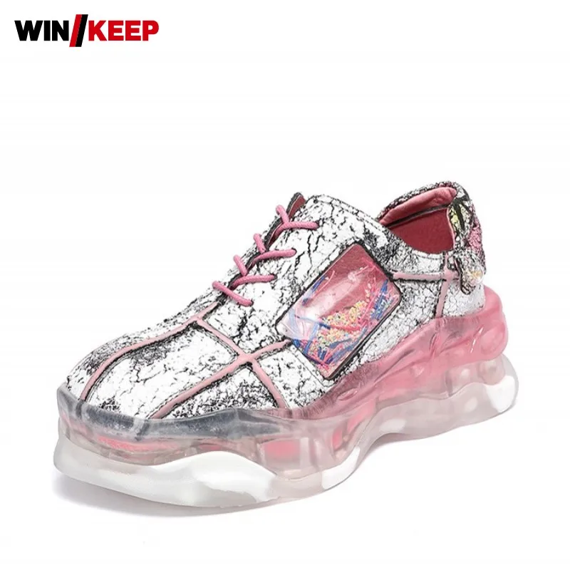 Brand Platform Shoes Women Spring New Outdoor Jogging Trainers Street Lace Up Height Increasing Sneakers Female Running Shoes
Brand Platform Shoes Women Spring New Outdoor Jogging Trainers Street Lace Up Height Increasing Sneakers Female Running Shoes
