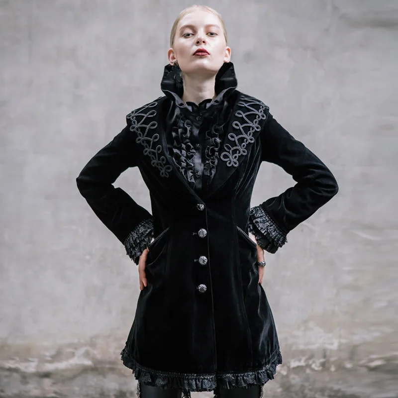 Gothic Embroidered Wool Coat Winter Women's Long Sleeve Coat Jacket Black Women Jacket Party
Gothic Embroidered Wool Coat Winter Women's Long Sleeve Coat Jacket Black Women Jacket Party