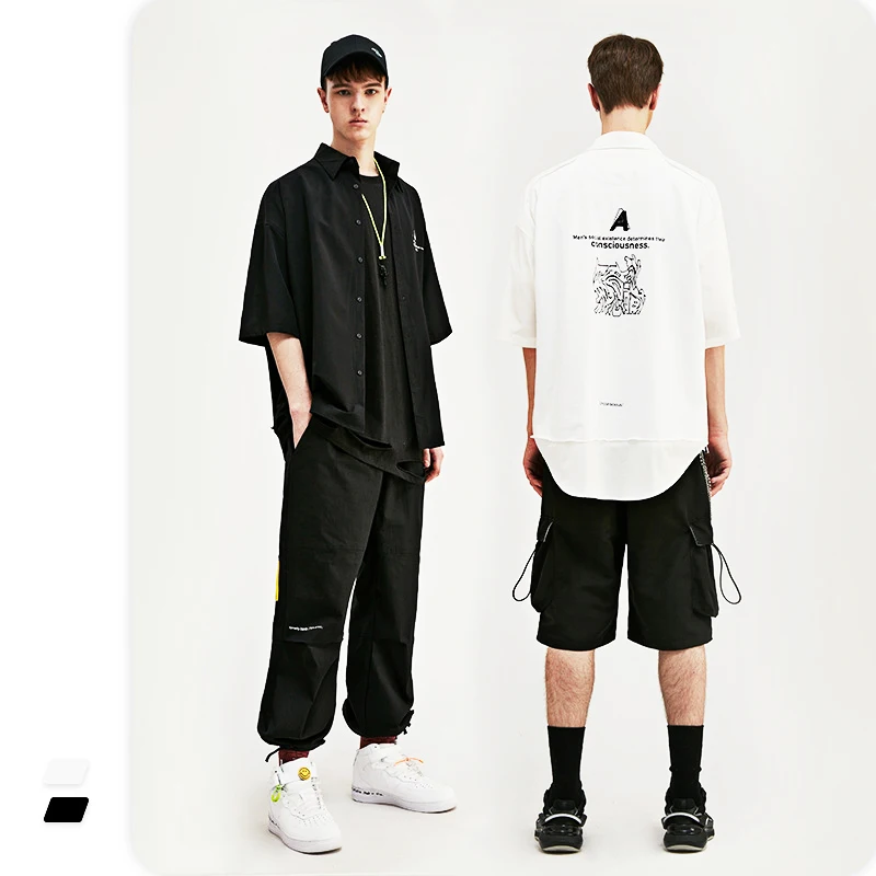 VIMASS 2020 new men's casual shirts solid color large size black white loose short-sleeved men's fashion casual short sleeved
VIMASS 2020 new men's casual shirts solid color large size black white loose short-sleeved men's fashion casual short sleeved