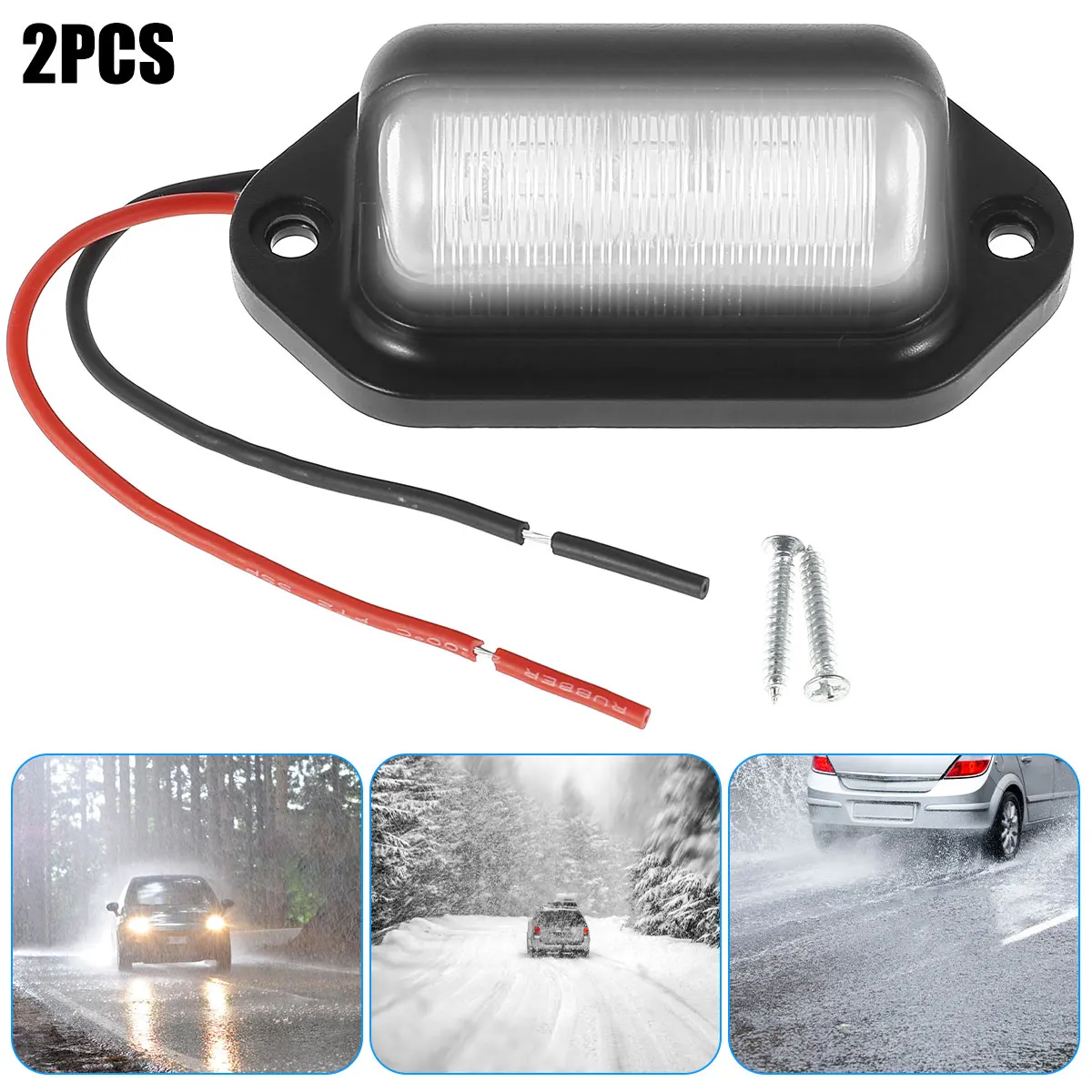 2Pcs Car Number Plate Lights 12V/24V 6LED License Number Plate Light Waterproof Plate Lamp Step Courtesy Lights Dome Cargo Light
2Pcs Car Number Plate Lights 12V/24V 6LED License Number Plate Light Waterproof Plate Lamp Step Courtesy Lights Dome Cargo Light