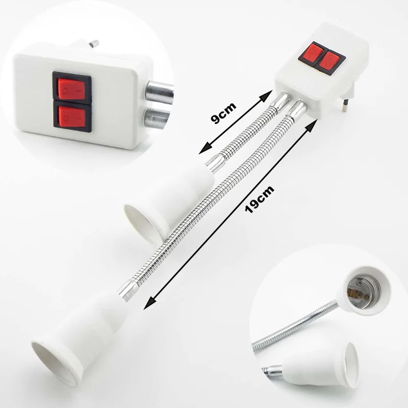 Dual E27 Lamp Bulb Bases Holder Adapter On/Off Switch Adapter led light Socket AC 110-220V Flexible Light Flexible Converter C1
Dual E27 Lamp Bulb Bases Holder Adapter On/Off Switch Adapter led light Socket AC 110-220V Flexible Light Flexible Converter C1