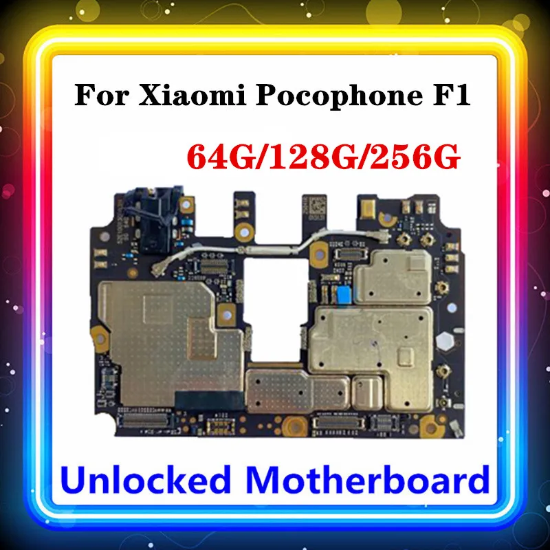

for Xiaomi Pocophone F1 Motherboard Replaced Mainboard With Chips Logic Board Android OS Installed 64GB 128GB 256GB