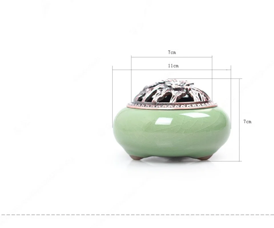 Aromatherapy stove ceramic handmade antique copper cover back incense burner backfloow budda decorativo Incense Burner | Дом и сад